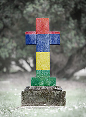 Image showing Gravestone in the cemetery - Mauritius