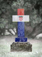 Image showing Gravestone in the cemetery - Croatia