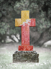 Image showing Gravestone in the cemetery - Bhutan