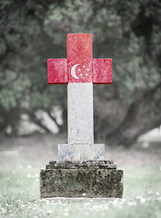 Image showing Gravestone in the cemetery - Singapore