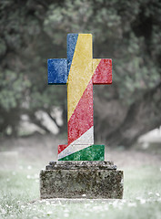 Image showing Gravestone in the cemetery - Seychelles