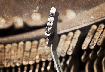 Image showing 0 hammer - old manual typewriter - warm filter
