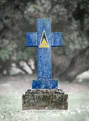 Image showing Gravestone in the cemetery - Saint Lucia