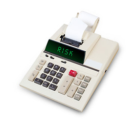 Image showing Old calculator - risk