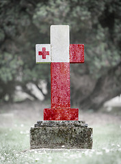 Image showing Gravestone in the cemetery - Tonga