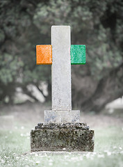 Image showing Gravestone in the cemetery - Ivory Coast