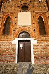 Image showing  church  in  the parabiago  old   closed brick tower  italy  lom