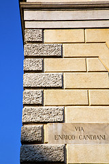 Image showing milan  in italy old church concrete wall  plate sky