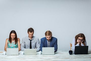 Image showing Business team working on their business project together at office