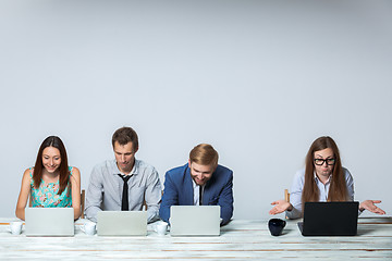 Image showing Business team working on their business project together at office