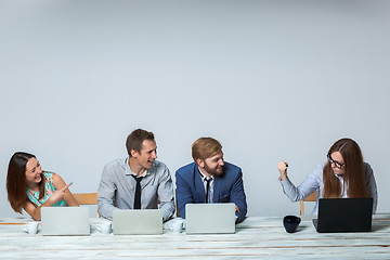 Image showing Business team working on their business project together at office