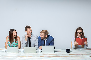 Image showing Business team working on their business project together at office