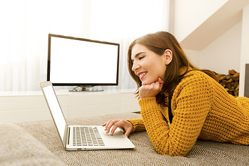 Image showing Woman working with her laptop