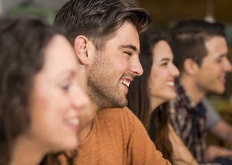 Image showing Friends having fun at the restaurant