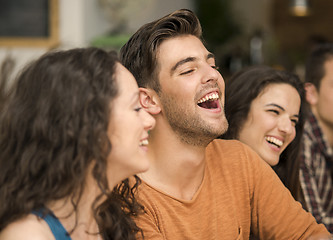 Image showing Friends having fun at the restaurant