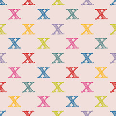 Image showing Scribbled X letter pattern design