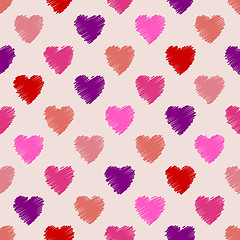 Image showing Scribbled heart pattern design