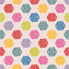 Image showing Scribbled hexagon color pattern