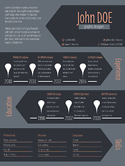 Image showing Modern cv resume with cool dark arrows