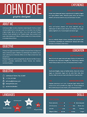 Image showing New resume cv template with separate categories
