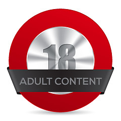 Image showing Adult content badge with black ribbon label