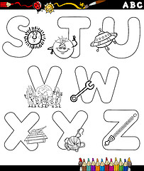 Image showing cartoon alphabet coloring page