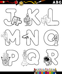 Image showing cartoon alphabet coloring page