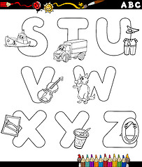 Image showing cartoon alphabet coloring page