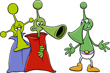 Image showing alien characters cartoon illustration