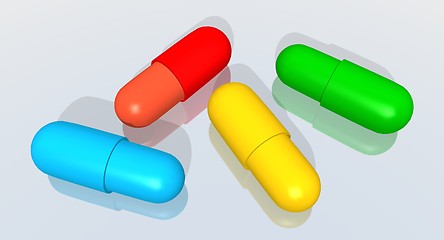 Image showing colored capsules