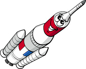 Image showing space rocket cartoon illustration