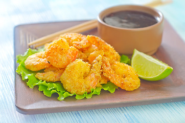 Image showing fried shrimps