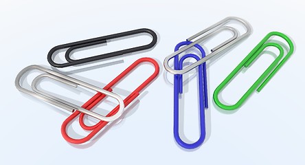 Image showing colored paper clips