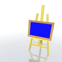 Image showing wooden easel and frame painting