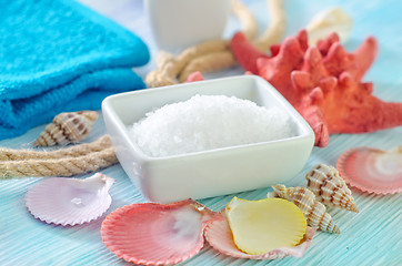 Image showing sea salt and shells