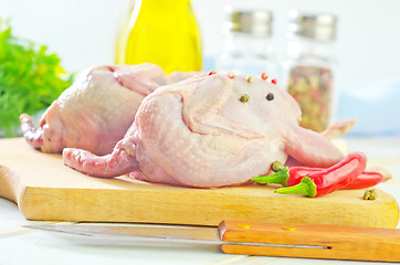 Image showing raw quail