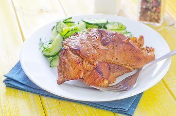 Image showing meat with salad