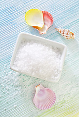 Image showing sea salt and shells