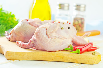 Image showing raw quail