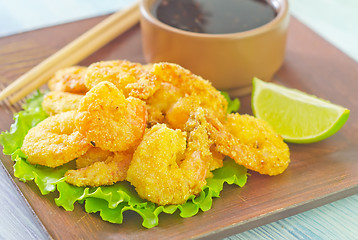 Image showing fried shrimps