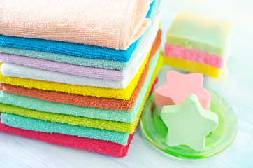 Image showing towels and soap