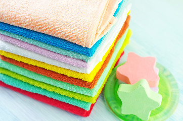 Image showing towels and soap