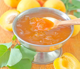 Image showing jam and apricots