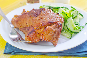 Image showing meat with salad