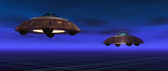 Image showing flying saucers