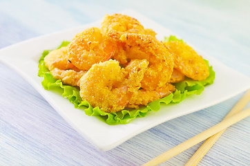 Image showing fried shrimps