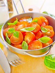 Image showing tomato with basil