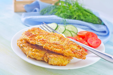 Image showing fried chicken with vegetables