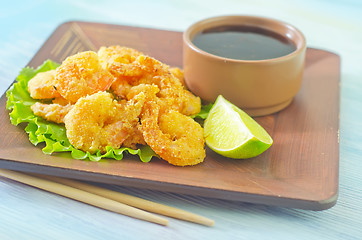 Image showing fried shrimps