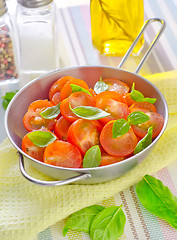 Image showing tomato with basil